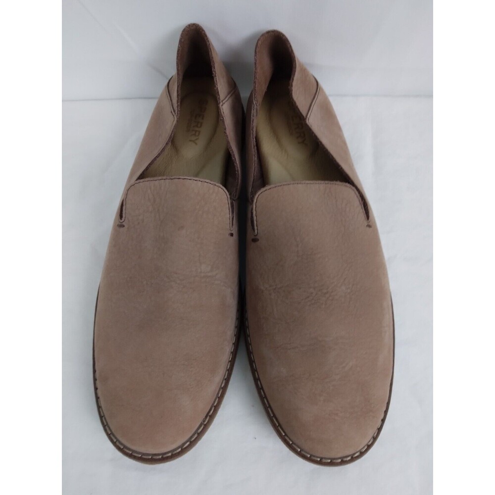 SPERRY Seaport Levy Brown Leather Memory-Foam Slip-On Loafers Womens Size 8.5 - Picture 2 of 10